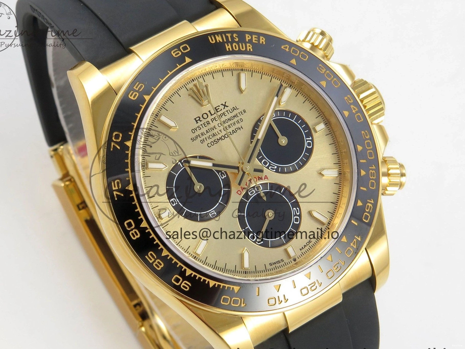 MiroTime 0524 Daytona 126518 VSF 1:1 Best Edition YG Black Dial on Oysterflex Strap VS4131 V2 (Weighted) Refined 329